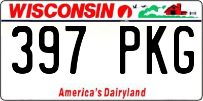 WI license plate 397PKG