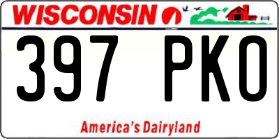 WI license plate 397PKO
