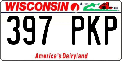 WI license plate 397PKP