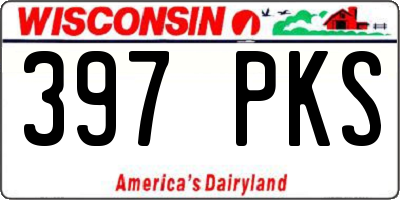 WI license plate 397PKS