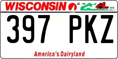 WI license plate 397PKZ