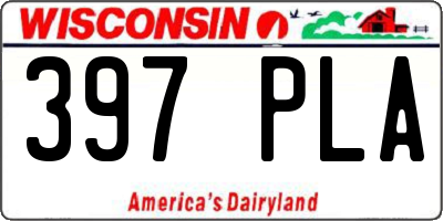 WI license plate 397PLA