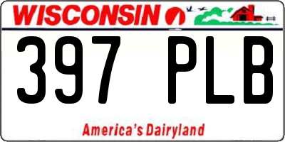 WI license plate 397PLB