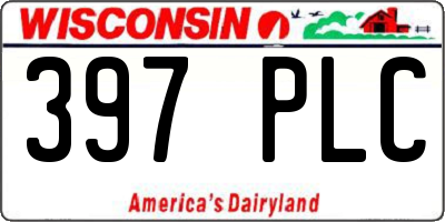 WI license plate 397PLC