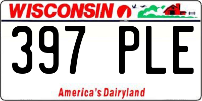 WI license plate 397PLE