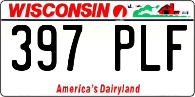 WI license plate 397PLF