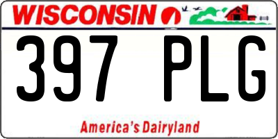 WI license plate 397PLG