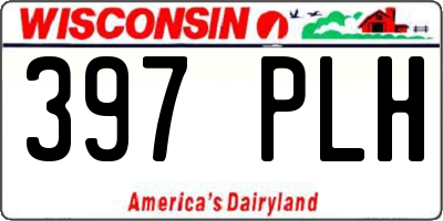 WI license plate 397PLH