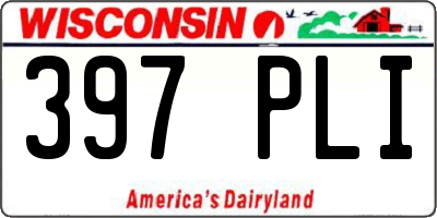 WI license plate 397PLI