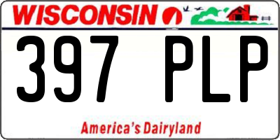 WI license plate 397PLP