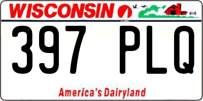 WI license plate 397PLQ
