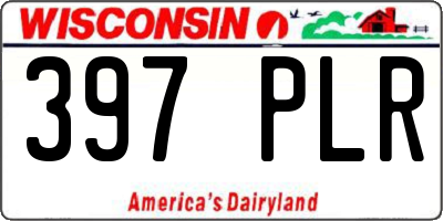 WI license plate 397PLR
