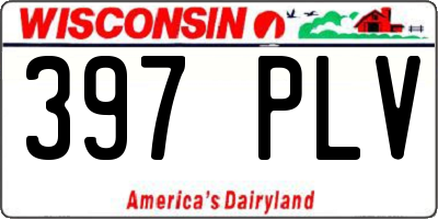 WI license plate 397PLV