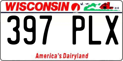 WI license plate 397PLX