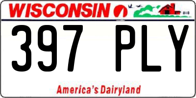 WI license plate 397PLY