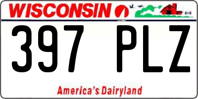 WI license plate 397PLZ