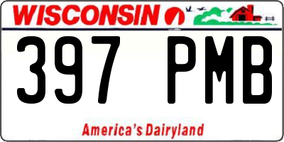 WI license plate 397PMB