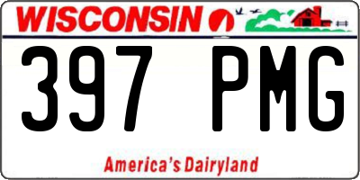 WI license plate 397PMG
