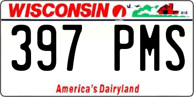 WI license plate 397PMS