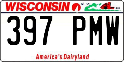 WI license plate 397PMW