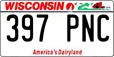 WI license plate 397PNC
