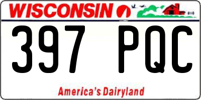 WI license plate 397PQC