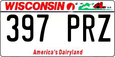 WI license plate 397PRZ