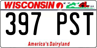 WI license plate 397PST