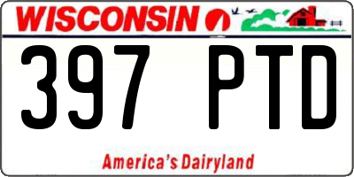 WI license plate 397PTD