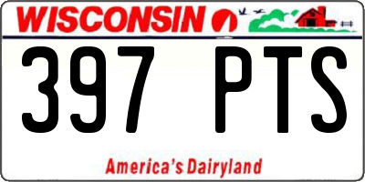 WI license plate 397PTS