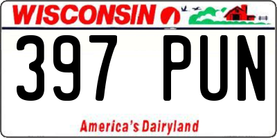 WI license plate 397PUN