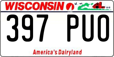 WI license plate 397PUO