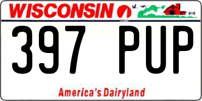 WI license plate 397PUP