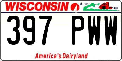 WI license plate 397PWW