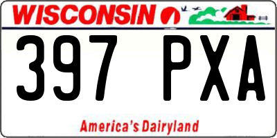 WI license plate 397PXA