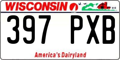 WI license plate 397PXB
