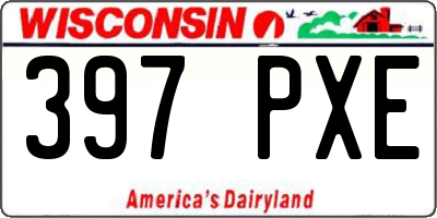 WI license plate 397PXE
