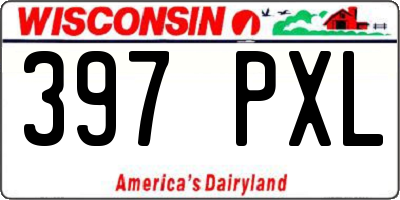 WI license plate 397PXL