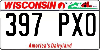 WI license plate 397PXO