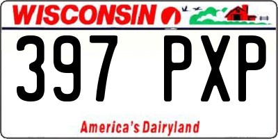 WI license plate 397PXP