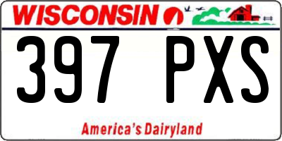 WI license plate 397PXS