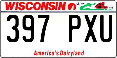 WI license plate 397PXU