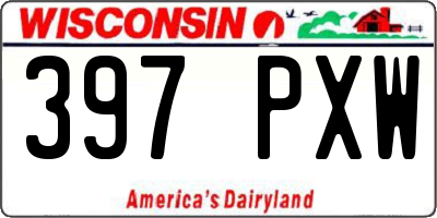WI license plate 397PXW