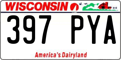 WI license plate 397PYA