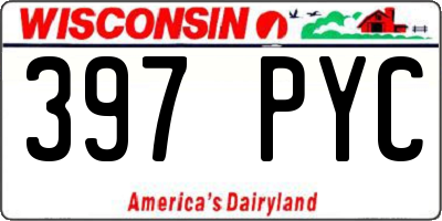 WI license plate 397PYC