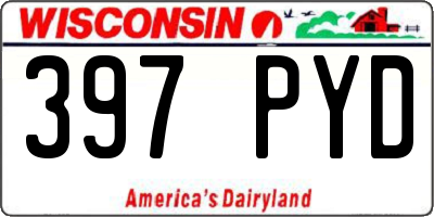WI license plate 397PYD