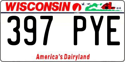 WI license plate 397PYE