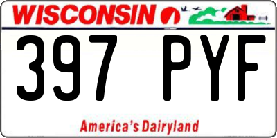 WI license plate 397PYF