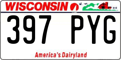 WI license plate 397PYG