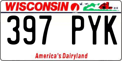 WI license plate 397PYK